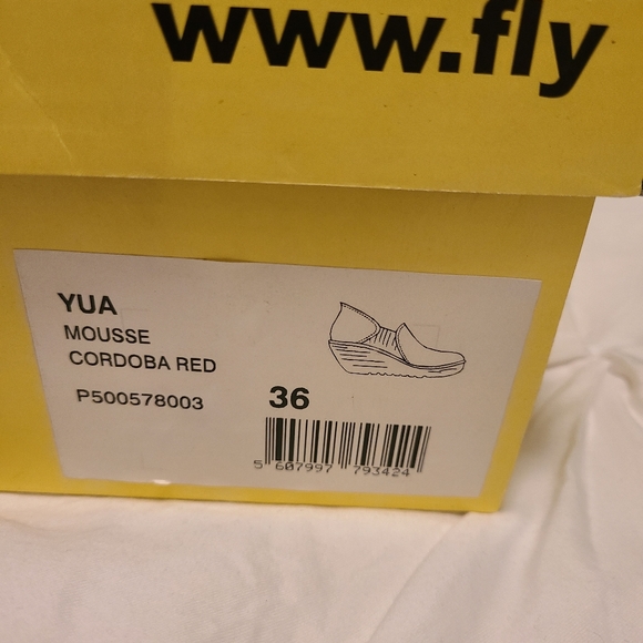 London Fly Red Leather Wedge 36 - Picture 2 of 6